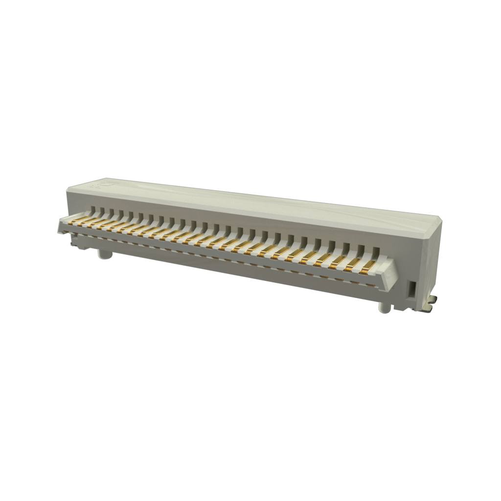 Amphenol Communications Solutions-10138400-111151LF Raccordement de bord de carte Conan® 1.00mm Pitch, Board To Board Connector, Right Angle Header, Surface Mount, 51 Positions, 1.00mm (0.039in) Pitch