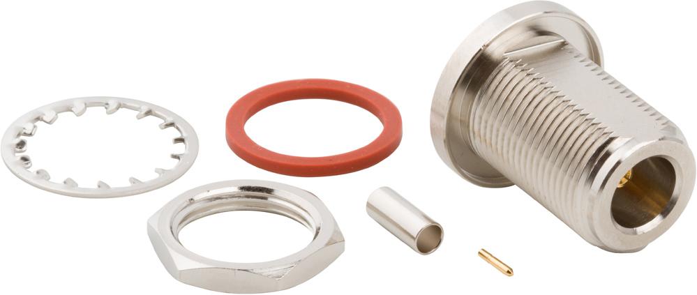 Amphenol RF-082-6093-RFX Connettore RF Conn Type N 0Hz to 11GHz 50Ohm Crimp ST Panel Mount F Gold