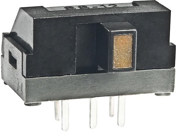 NKK Switches-SS12SDH2LE Interruttore a slitta Switch Slide ON None ON SPDT Side Slide 0.1A 30VDC 10000Cycles PC Pins Thru-Hole