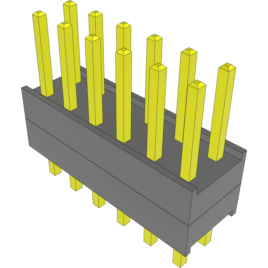 Samtec-DW-06-08-L-D-200 Connector Headers and PCB Receptacles Conn Board Stacker HDR 12 POS 2.54mm Solder ST Top Entry Thru-Hole Bulk