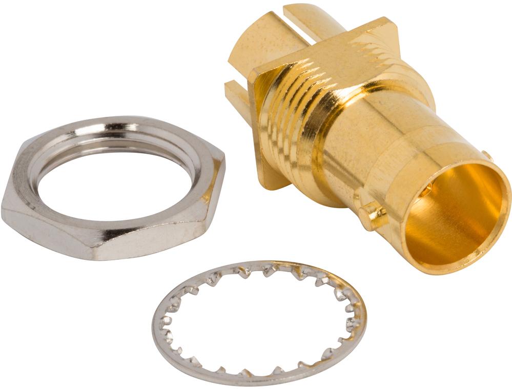 Amphenol RF-112740 RF-Steckverbinder Conn BNC 75Ohm Solder ST Edge Mount F Gold