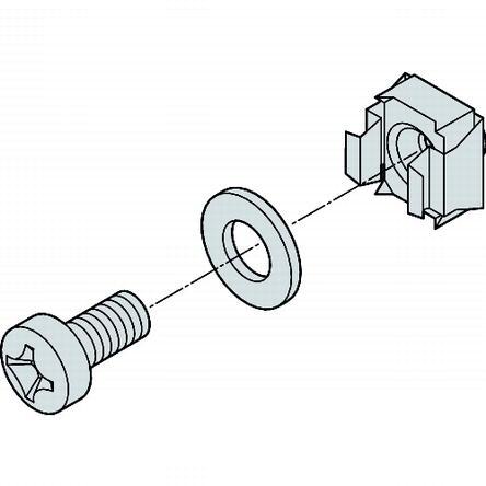 Schroff GmbH-21100435 null 19 inch Fixing Material kit (Screw, Washer, Nut)