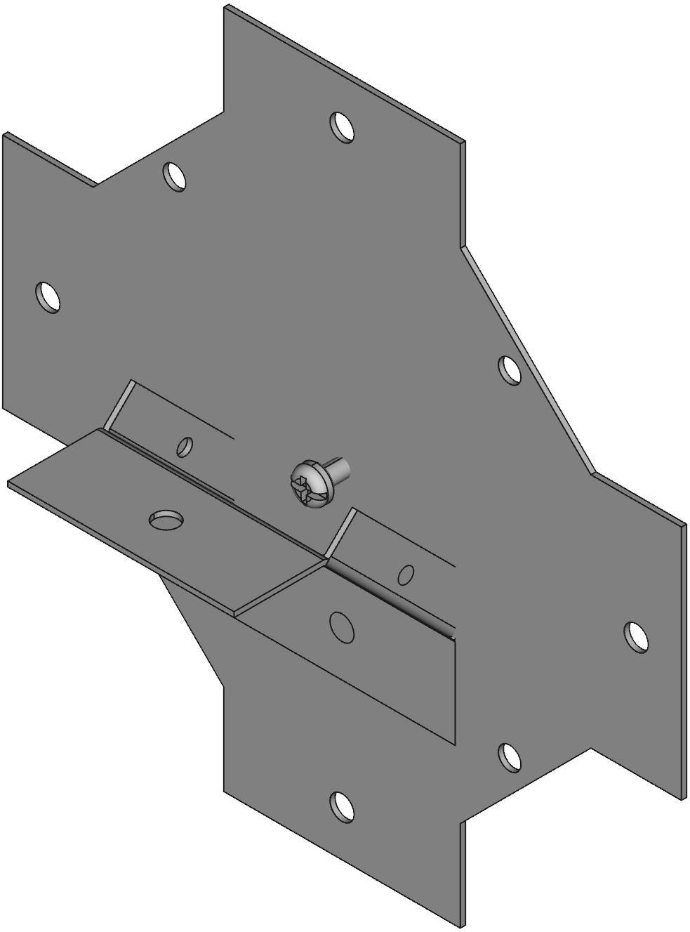 Hammond Manufacturing-CWCF2 电缆配件 Wiring Ducts Cross Fitting Square Screw Steel Gray