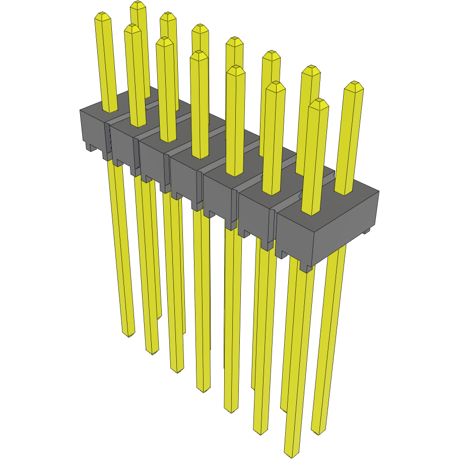 Samtec-TSW-107-11-T-D Steckverbinderleisten und Leiterplattenbuchsen Conn Unshrouded Header HDR 14 POS 2.54mm Solder ST Top Entry Thru-Hole Bulk
