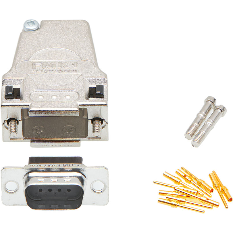 Molex-1731140959 Conector D-subminiatura Conn D-Sub M 9 POS 1.42mm Crimp 45° Cable Mount 1 Port FCT Products Bag