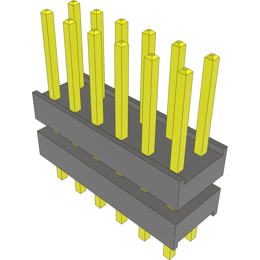 Samtec-DW-06-15-T-D-250 Connector Headers and PCB Receptacles Conn Board Stacker HDR 12 POS 2.54mm Solder ST Top Entry Thru-Hole Bulk