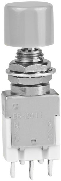 NKK Switches-EB2011-CH Druckknopfschalter Switch Push Button ON (ON) SPDT Round Plunger 3A 125VAC Momentary Panel Mount Solder Lug