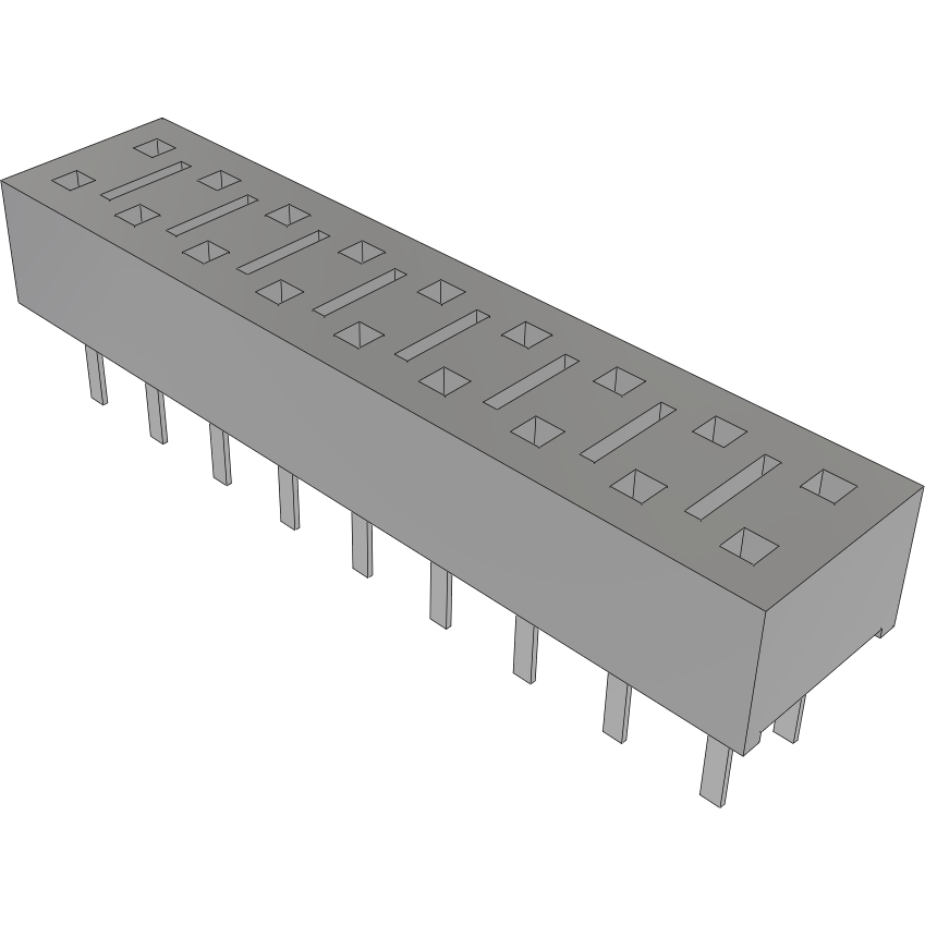 Samtec-HLE-109-02-S-DV-TE Steckverbinderleisten und Leiterplattenbuchsen Conn Socket Strip SKT 18 POS 2.54mm Solder ST Top Entry Thru-Hole Tube