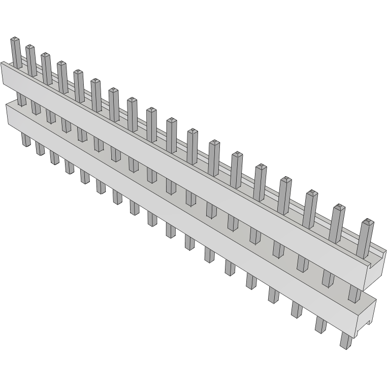 Samtec-HW-18-08-T-S-300-115 Connector Headers and PCB Receptacles Conn Board Stacker HDR 18 POS 2.54mm Solder ST Top Entry Thru-Hole Bulk