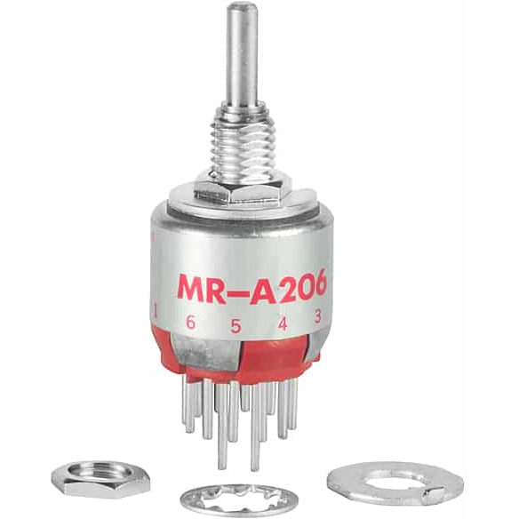 NKK Switches-MR-AN206 Switch Rotary SWITCH ROTARY 2-6POS 250MA 125V