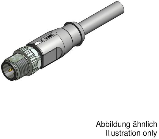 CONEC-43-12501 背板连接器 Male Connector M12X1 Axial, Brass Nickel, Gold Plated