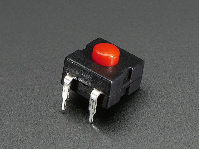Adafruit Industries-1683 Botón pulsador Switch Push Button ON OFF SPST Round Button 0.5A 50VDC Thru-Hole PC Pins