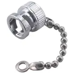 HUBER+SUHNER-64_BNC-50-0-1/133_NE Steckverbinderzubehör Connector Accessories BNC Protective Cap with Chain for Female Straight Individual