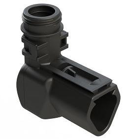 Amphenol-ATBS-234-0305 Schrumpfbalgenadapter BACKSHELL, RECEPTACLE, 3 POS, AT SERIES, 90°, BLACK