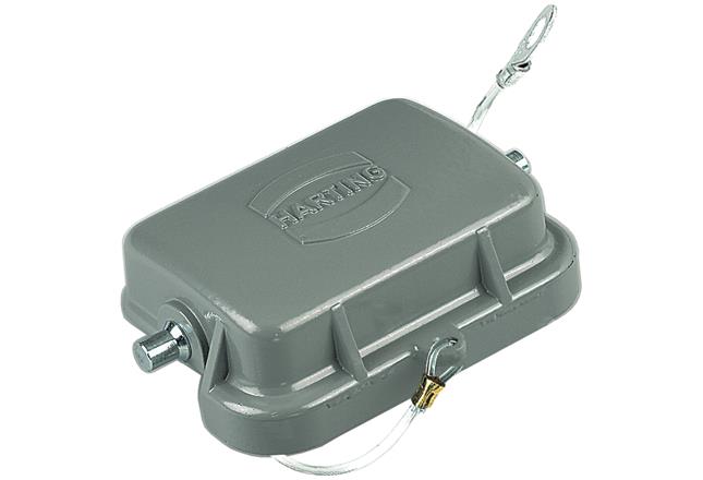 HARTING-09300065425 连接器配件 Connector Accessories Protection Cover Straight Aluminum Die Cast Gray