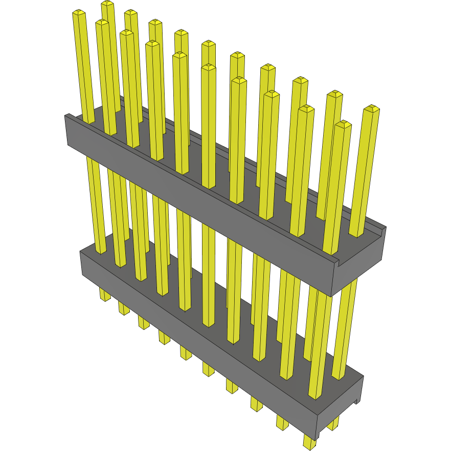 Samtec-DW-10-12-G-D-600 Connector Headers and PCB Receptacles Conn Board Stacker HDR 20 POS 2.54mm Solder ST Top Entry Thru-Hole Bulk