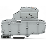 Fuse disconnect Terminal Block with pivoting fuse holder and end plate, for miniature metric fuse 1-4 Inch x 11-4 Inch , 30 - 65 V, with blown fuse indication by LED