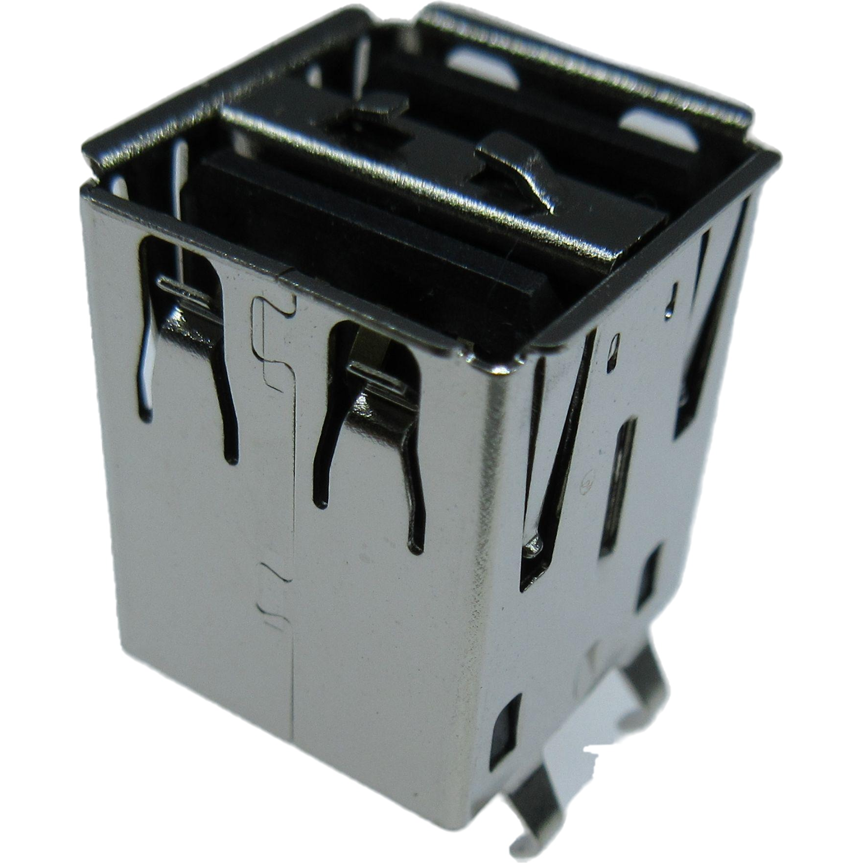 ADAM TECH-USB-A-D-VT Connector USB Conn USB 2.0 Type A RCP 4/4 POS 2mm Solder ST Thru-Hole 8 Terminal 2 Port Tray/Tube