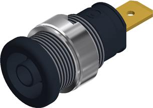 SKS Kontakttechnik-SEB 2620 F6,3 BLACK Equipo de prueba electrónico del conector Conn 4mm Safety Socket F 1 POS Faston ST Cable Mount 1 Port