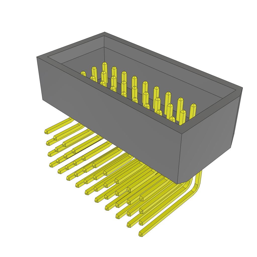 Samtec-TMMS-110-01-S-Q-RA-FS 连接器插头及 PCB 插座 Conn Shrouded Header (4 Sides) HDR 40 POS 2mm Solder RA Thru-Hole Tube