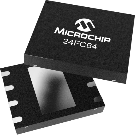 Microchip Technology-24FC64-I/MF EEPROM EEPROM Serial-I2C 64K-bit 8K x 8 1.8V/2.5V/3.3V/5V 8-Pin DFN-S EP Tube