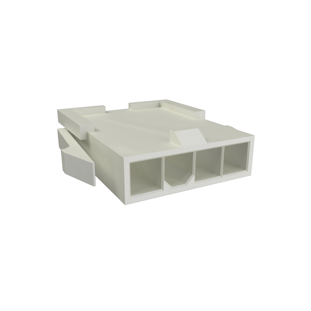 Amphenol Communications Solutions-10136645-0411LF Einzeladersteckverbinder, Gehäuse Pwr4.2 Plug Housing, Single row, 4 positions, Glow Wire Compatible, Natural Color