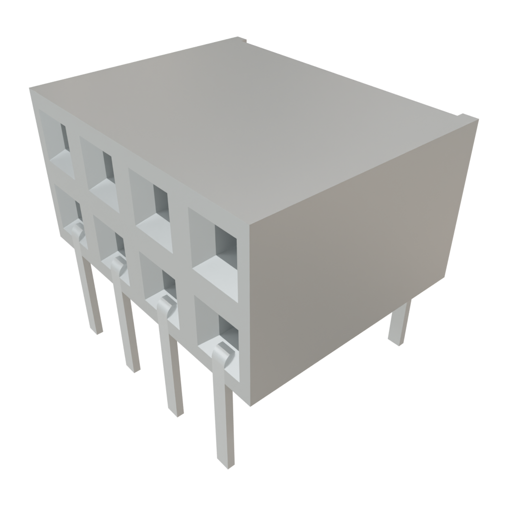 Samtec-BCS-104-L-D-HE Steckverbinderleisten und Leiterplattenbuchsen Conn Socket Strip SKT 8 POS 2.54mm Solder RA Side Entry Thru-Hole TIGER CLAW™ Tube