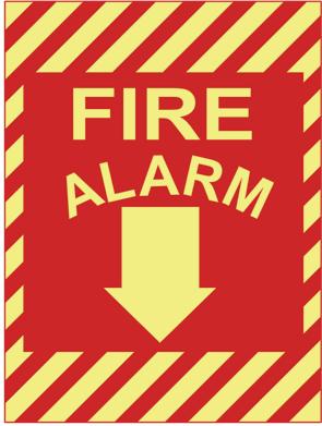 Panduit-PPS1209G011 Beschriftungen Photo luminescent, Polyester Sign, Fire Alarm