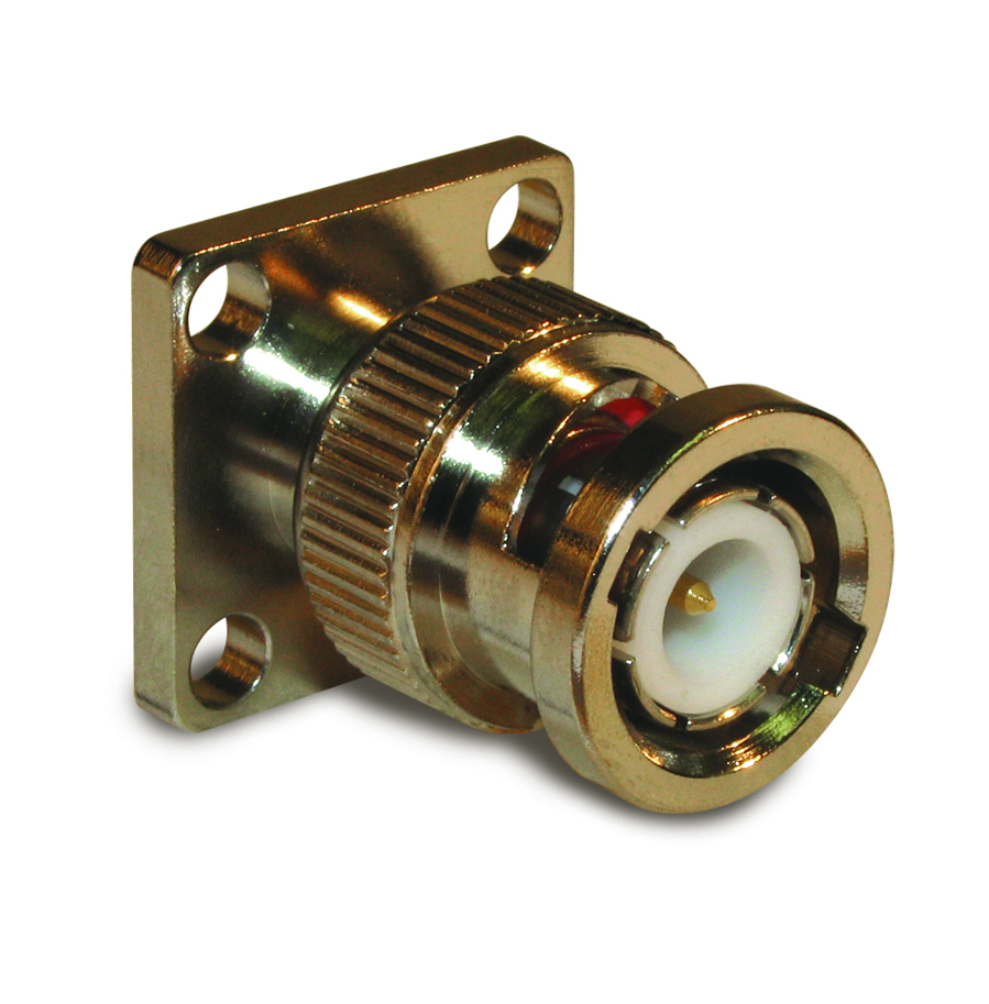 Amphenol RF-112653 RF-Steckverbinder Conn BNC 0Hz to 4GHz 50Ohm Solder Cup ST Flange Mount PL Gold