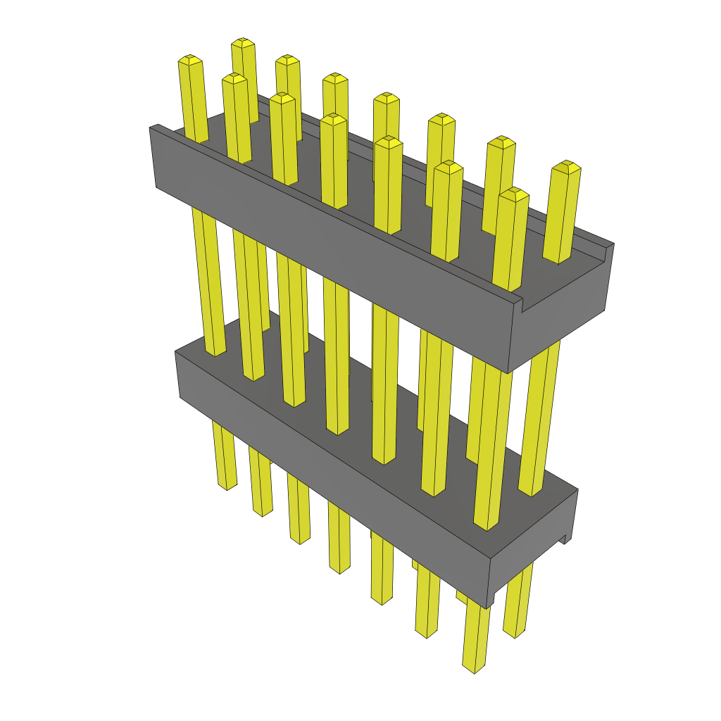 Samtec-ZW-07-10-F-D-510-210 Embases de raccordement et réceptacles PCB Conn Board Stacker HDR 14 POS 2.54mm Solder ST Top Entry Thru-Hole Bulk