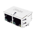 Pulse Electronics-J8064D628ANL コネクタ電話および通信 Conn RJ-45 F 16 POS 2.54mm Solder RA Thru-Hole 24 Terminal 2 Port Cat 5/Cat 6 Tray