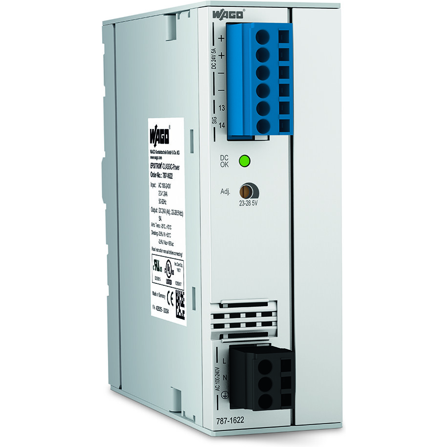 WAGO-787-1622 AC-DC-Spannungsversorgung AC/DC Power Supply Single-OUT 24V 5A 120W Box