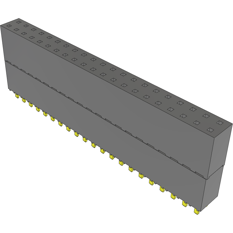 Samtec-ESW-121-33-G-D Embases de raccordement et réceptacles PCB Conn Elevated Socket SKT 42 POS 2.54mm Solder ST Top Entry Thru-Hole Tube