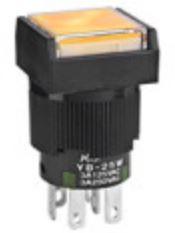 NKK Switches-YB-16CKS1 Botón pulsador Switch Push Button ON ON SPDT Round Button 3A 250VAC 30VDC Alternate Panel Mount Quick Connect/Solder Lug