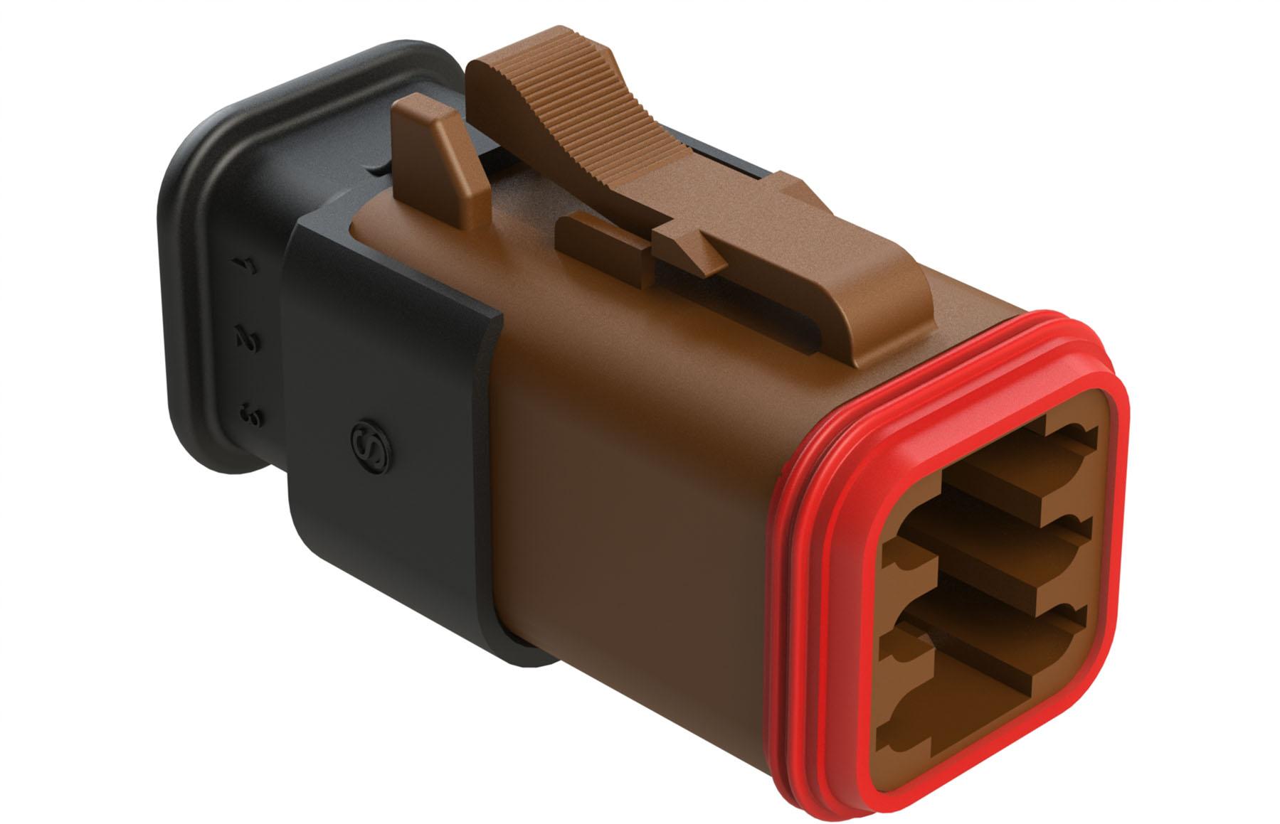 Amphenol-AT06-6S-SR02BRN Einzeladersteckverbinder, Gehäuse Conn Housing PL 6 POS Crimp ST Cable Mount Brown