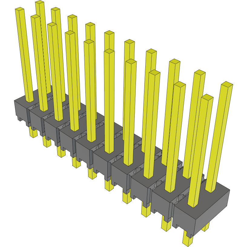 Samtec-HMTSW-110-22-F-D-433 Cabezales del conector y receptáculos PCB Conn Unshrouded Header HDR 20 POS 2.54mm Solder ST Thru-Hole Bulk