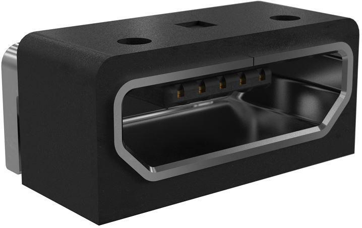 Amphenol Communications Solutions-GMCBA058211230HHR Connector USB Waterproof Micro USB 2.0, Input Output Connectors, Type B Receptacle Right Angle, Reverse Sink, Surface Mount, 3.75mm Height, Tape and Reel Packaging