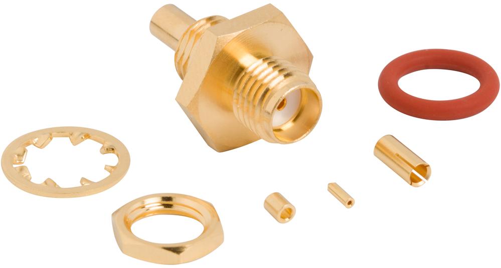 Amphenol RF-901-10756 RF-Steckverbinder Conn SMA 0Hz to 6GHz 50Ohm Solder ST Cable Mount F Gold