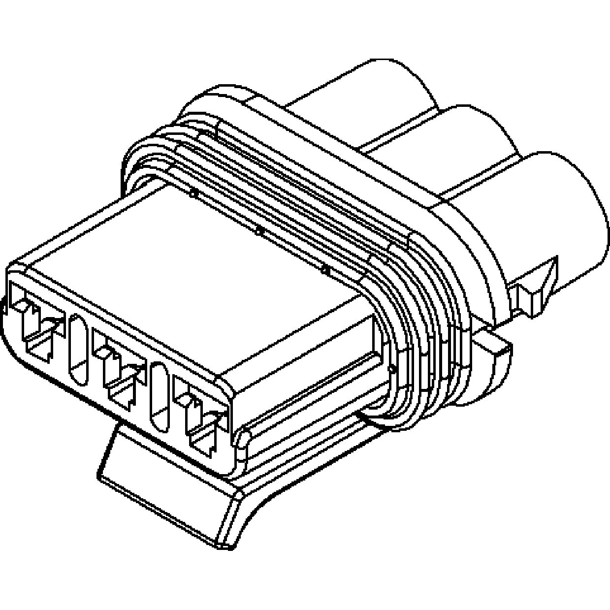 Delphi-12034147 Einzeladersteckverbinder, Gehäuse Conn Housing F 3 POS Crimp ST Cable Mount Black
