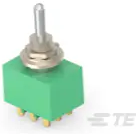 TE Connectivity-MTA306D Interruptor de palanca Switch Toggle ON None ON 3PDT Long Bat Lever Wire Lug 6A 250VAC 28VDC Panel Mount with Threads