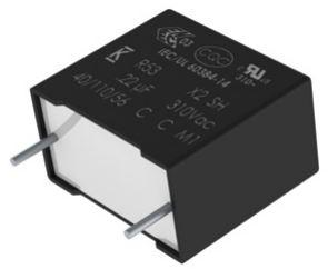 KEMET Corporation-R533I347050P1M Film del condensatore Cap Film Suppression X2 0.47uF 630VDC/310VAC PP 20%( 18 X 9 X 12.5mm) Radial Plastic Rectangular Can 15mm 110°C Pizza Automotive AEC-Q200