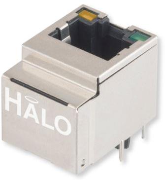 HALO Electronics-HFJV1-E2450-L11RL Connettore telefono e telecomunicazione Conn RJ-45 F 8 POS 1.27mm Solder ST Thru-Hole 12 Terminal 1 Port FastJack™