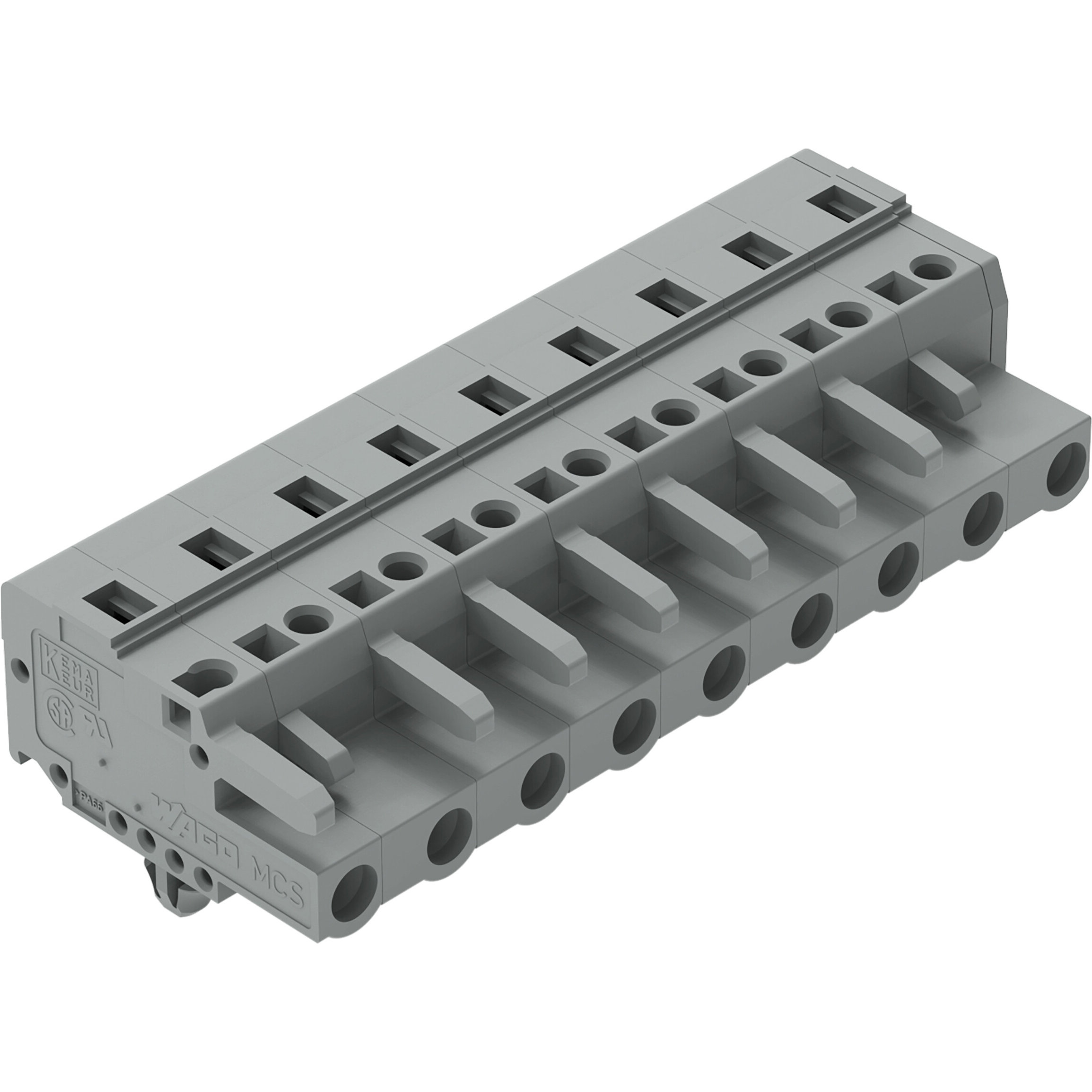 WAGO-231-209/008-000 Steckverbinder, Klemmenblöcke 1-Conductor Female Plug, Snap-in mounting feet, 2.5 mm2, Pin spacing 7.5 mm, 9-pole