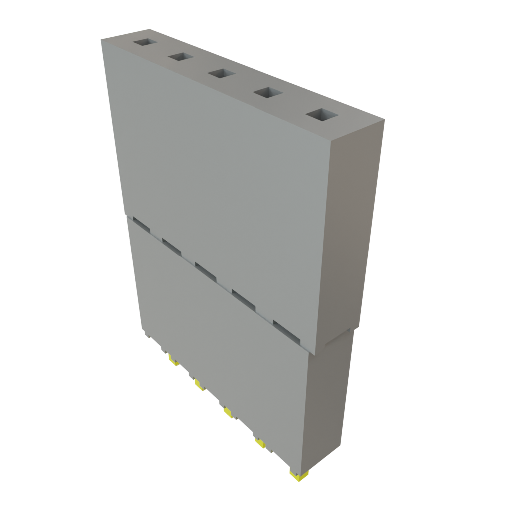 Samtec-ESQ-105-33-G-S-LL Cabezales del conector y receptáculos PCB Conn Elevated Socket SKT 5 POS 2.54mm Solder ST Top Entry Thru-Hole Bulk