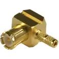 HUBER+SUHNER-16_MCX-50-2-18/111_TH Connector RF Conn MCX 0Hz to 6GHz 50Ohm Crimp/Solder RA Cable Mount M Gold Bulk