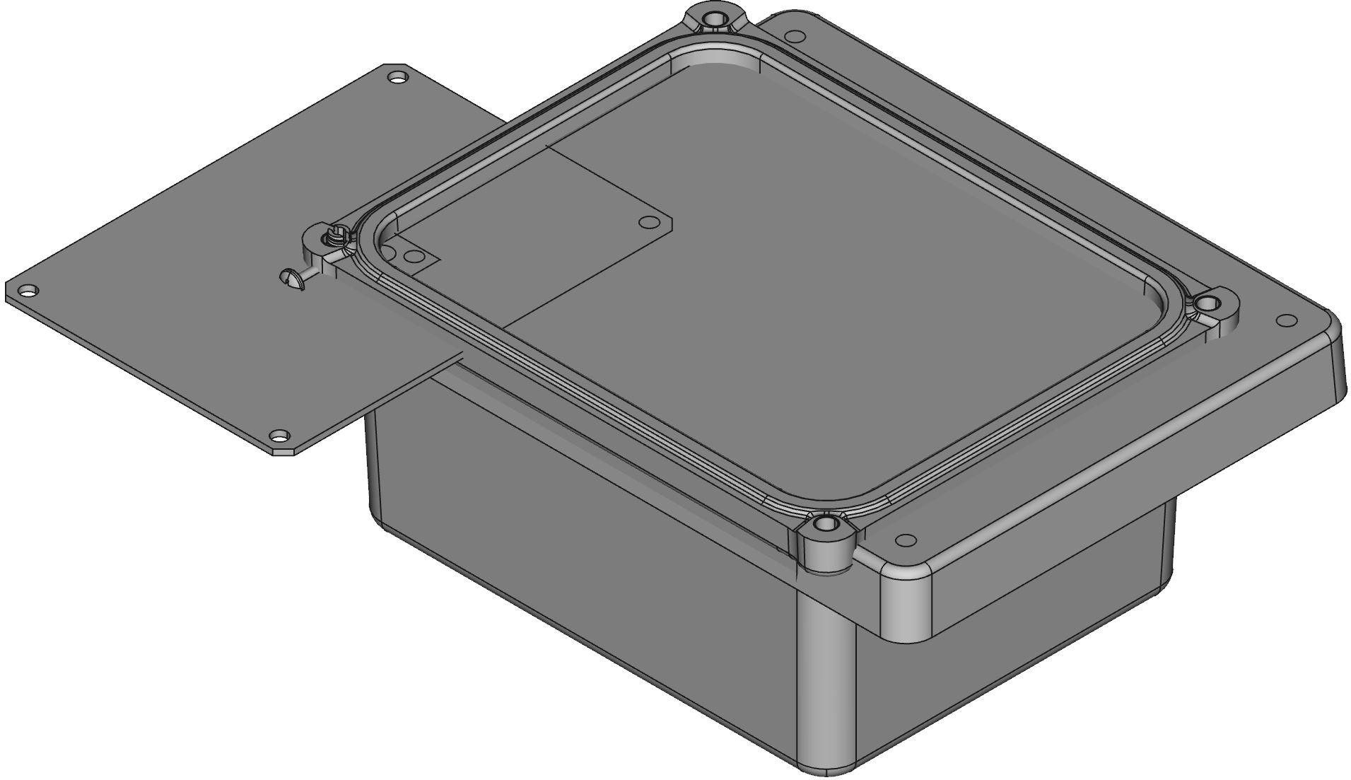 Hammond Manufacturing-PJ864 Kästen, Gehäuse und Gestelle Gray Fiberglass Polyester Wall Mount Junction Box