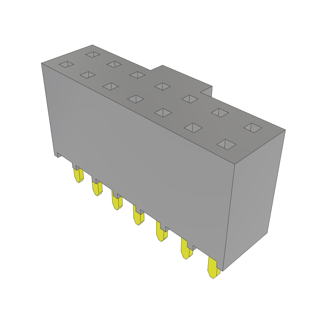 Samtec-SSW-107-01-L-D-N Piastre connettori e prese PCB Conn Socket Strip SKT 14 POS 2.54mm Solder ST Top Entry Thru-Hole Layer