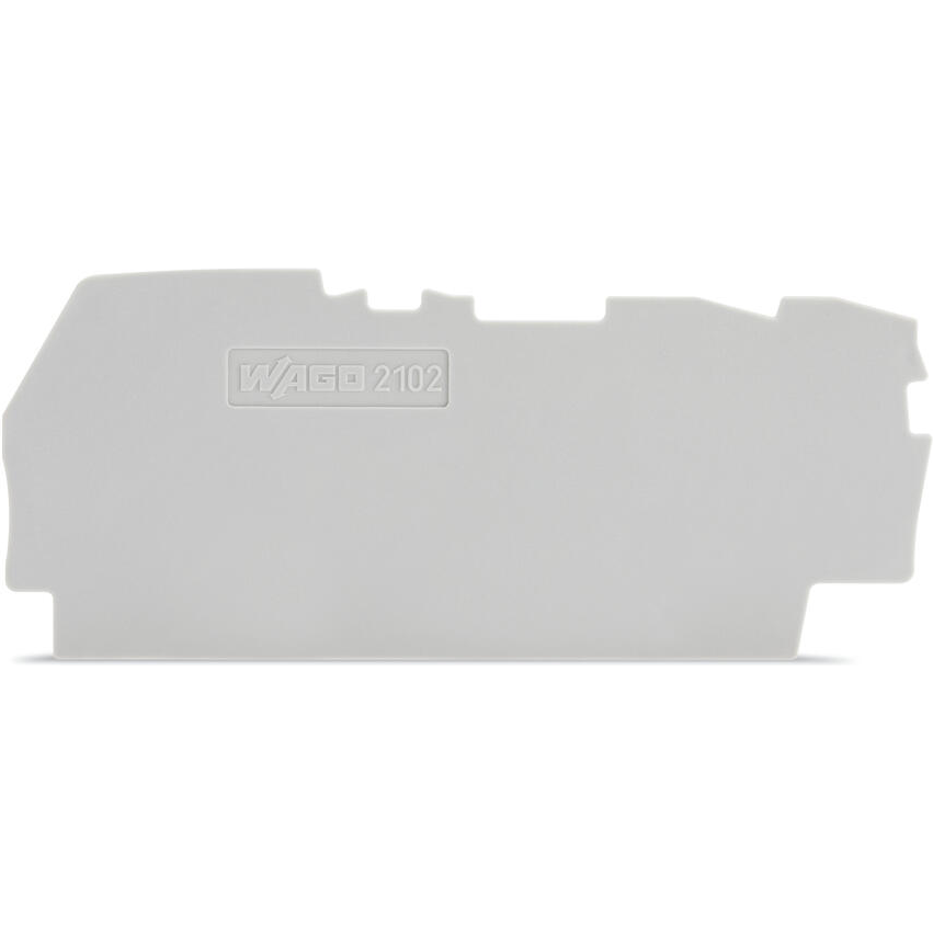 WAGO-2102-1391 Steckverbinderzubehör Connector Accessories End and Intermediate Plate Straight Polyamide 6/6 Gray Box