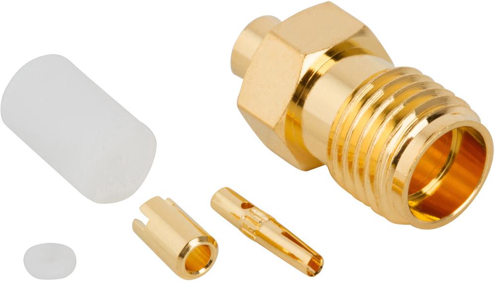Amphenol RF-132257 RF-Steckverbinder Conn SMA 0Hz to 18GHz 50Ohm Solder ST Cable Mount RCP Gold
