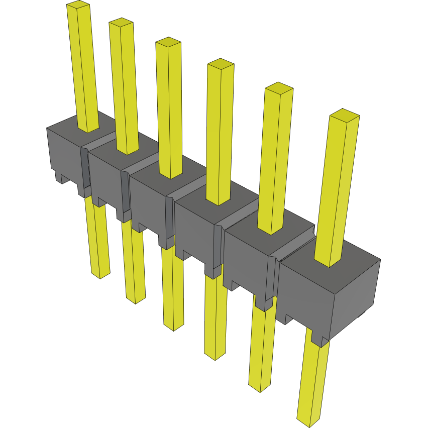 Samtec-MTSW-106-08-T-S-215 Connector Headers and PCB Receptacles Conn Unshrouded Header HDR 6 POS 2.54mm Solder ST Top Entry Thru-Hole Bulk